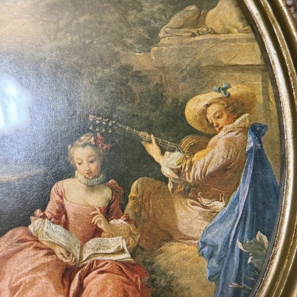 Vintage Action Cheswick PA Oval Framed Romantic Scene Prints Italy  Set Of 2 - Picture 2 of 9